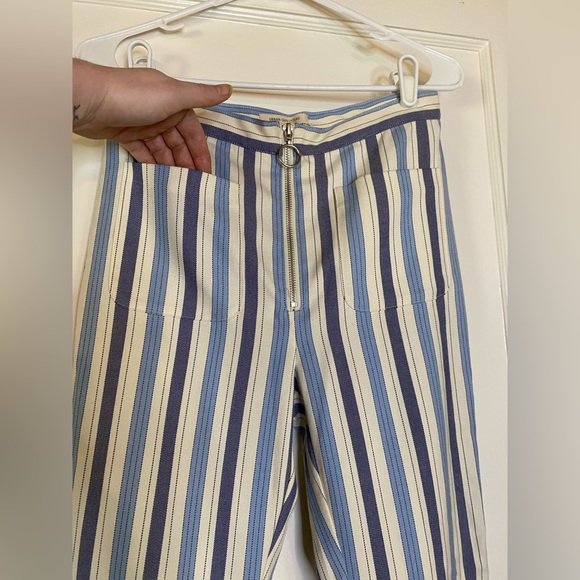 Urban Outfitters flared Pants Retro 90’s y2k Punk Striped Linen Trousers - Picture 3 of 10